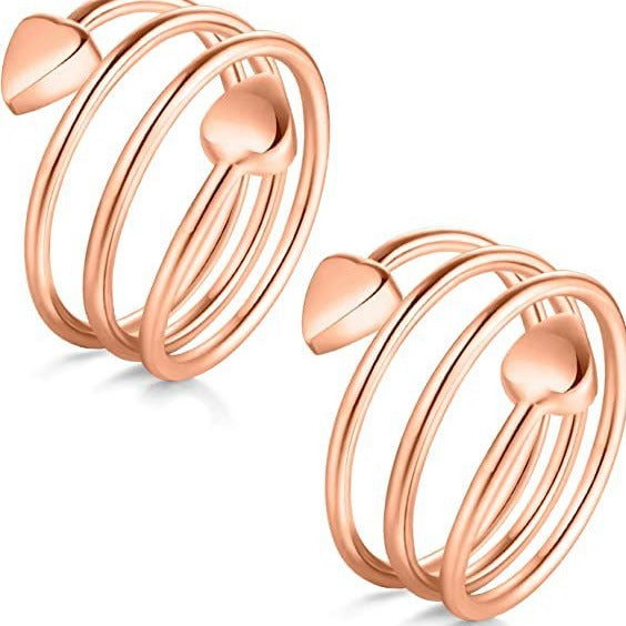 Simple Pure Copper Creative Stretch Love Magnet Rings