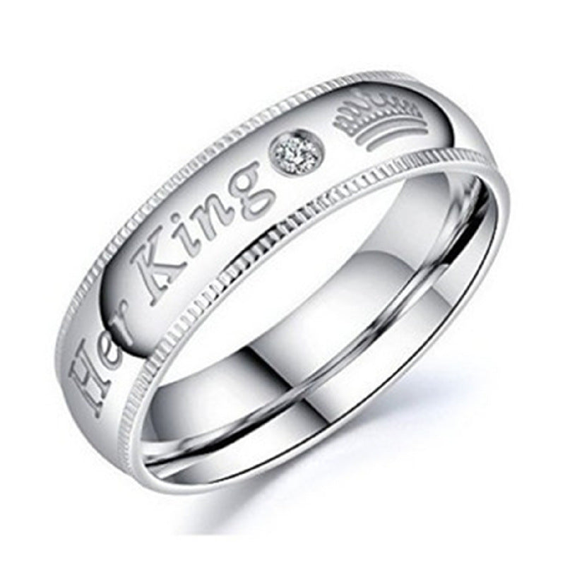 King Queen Couple Trendy Male Beauty Rings