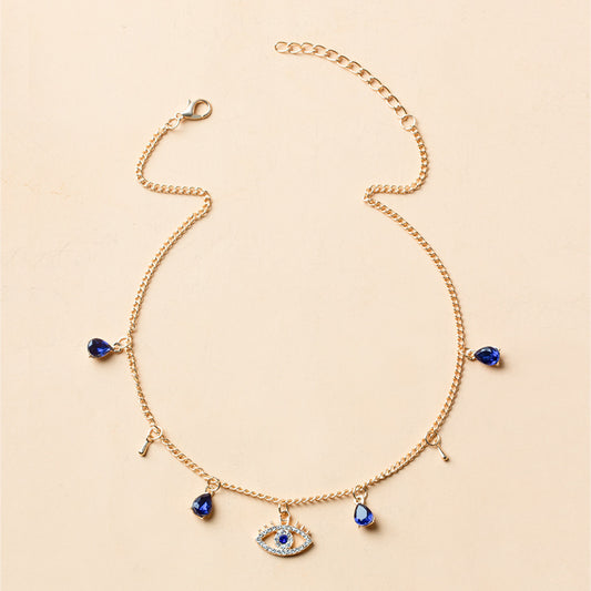 Women's European American Ornament Crystal Eye Summer Necklaces