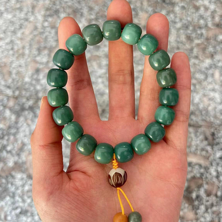 Beads Lotus Weathering Green Phantom Quartz Bracelets