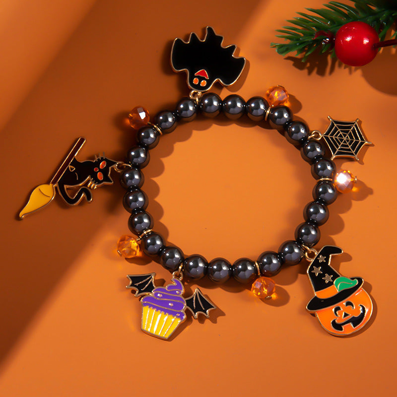 Charming Halloween Beaded Festival Pumpkin Ghost Bracelets