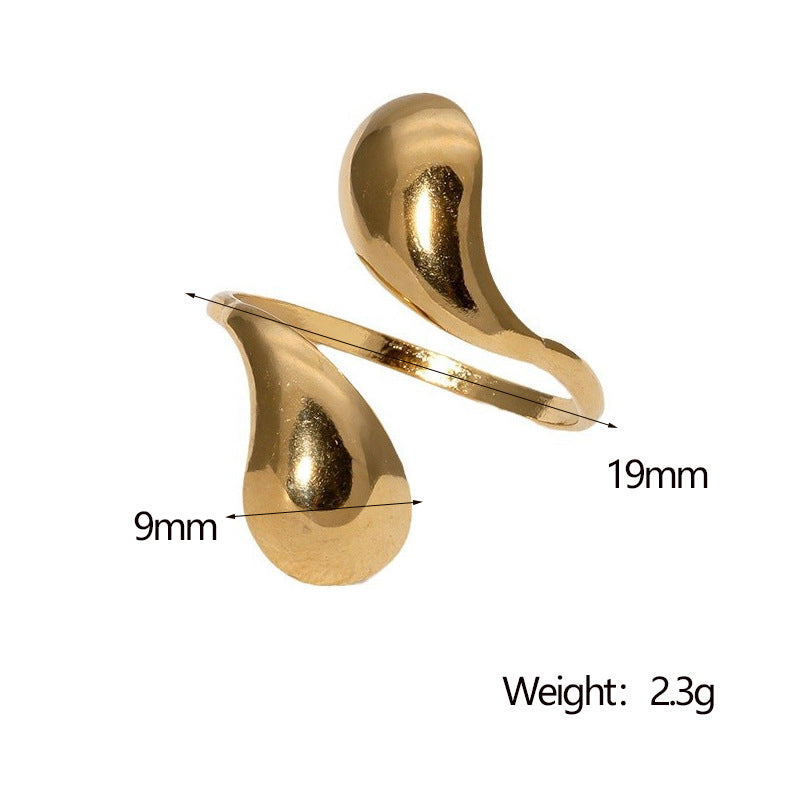Stainless Steel Opening Adjustable Gold-plated Niche High-grade Rings