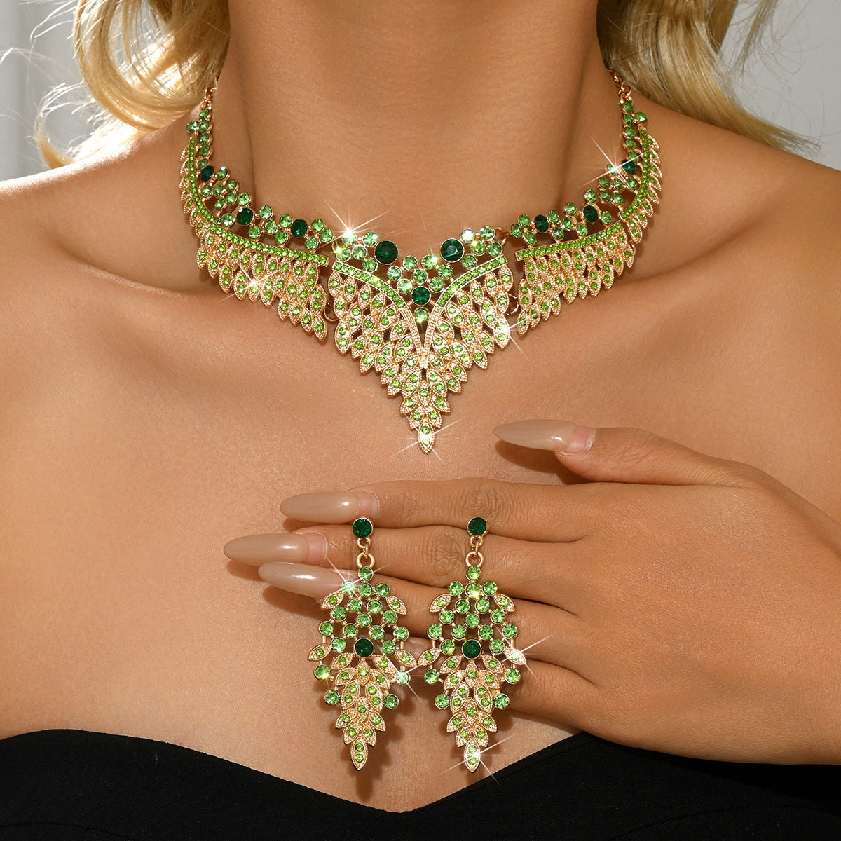 Women's Suite High Profile Retro Exquisite Design Banquet Dress Jewelry Set