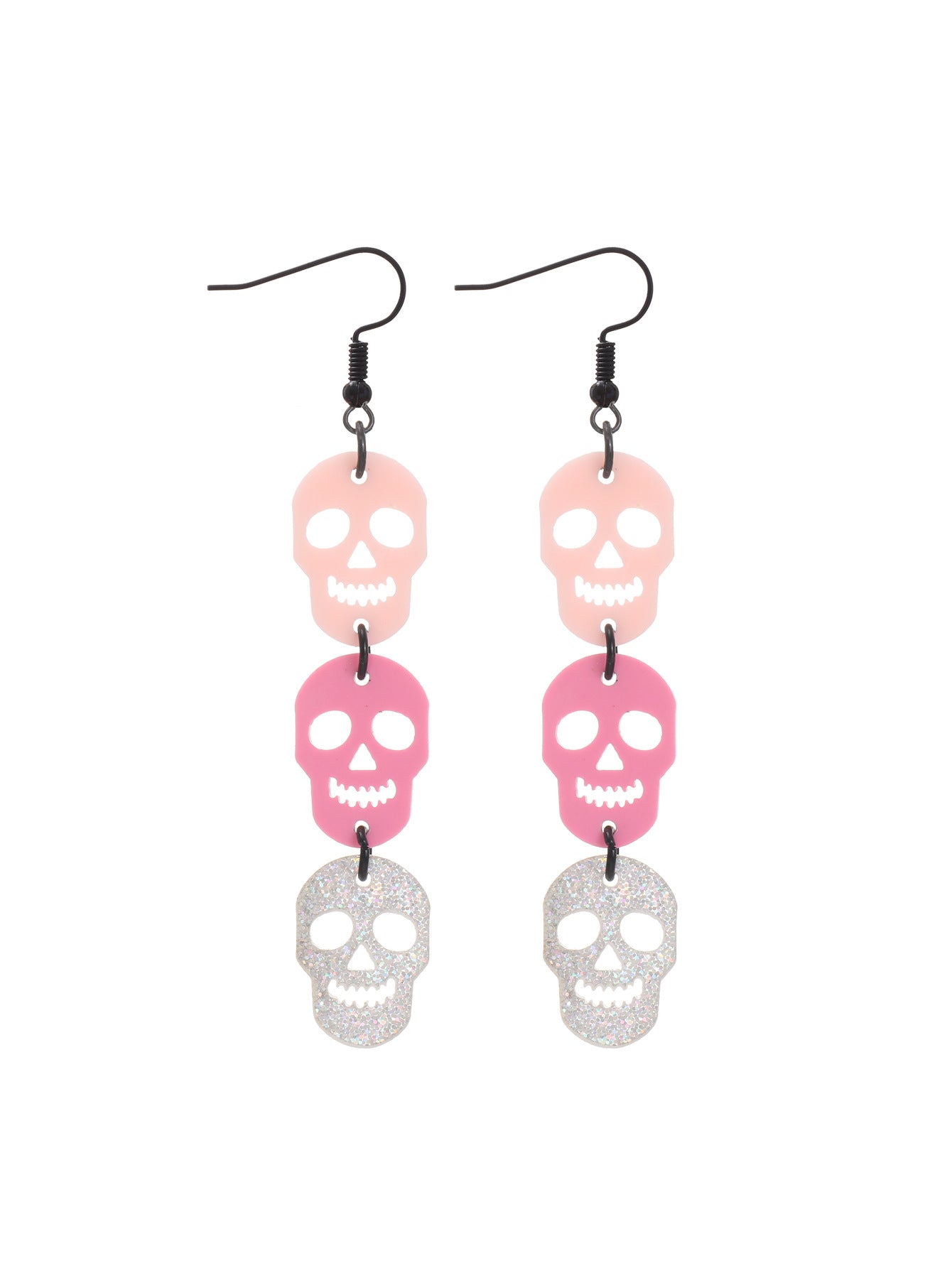 Colorful Skull Stitching Acrylic Exaggerating Personalized Earrings