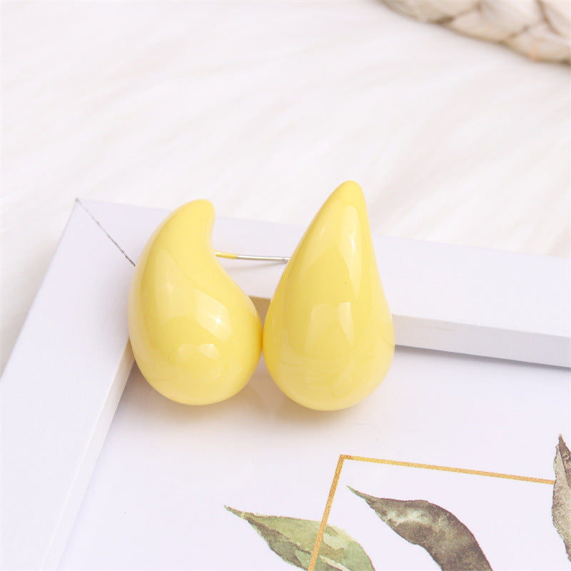 Glossy Fat Drops Ear Simple Personality Earrings