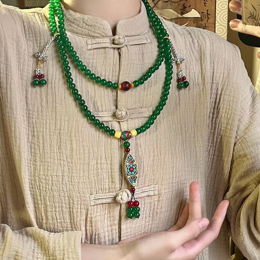 Style Agate Bead With Long Sweater Necklaces