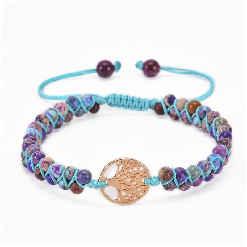 Natural Stone Woven Double Layer Turquoise Bracelets