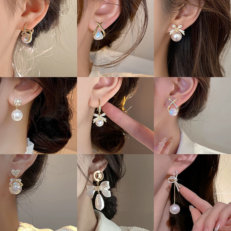 Pearl For Light Luxury Temperament High-grade Earrings