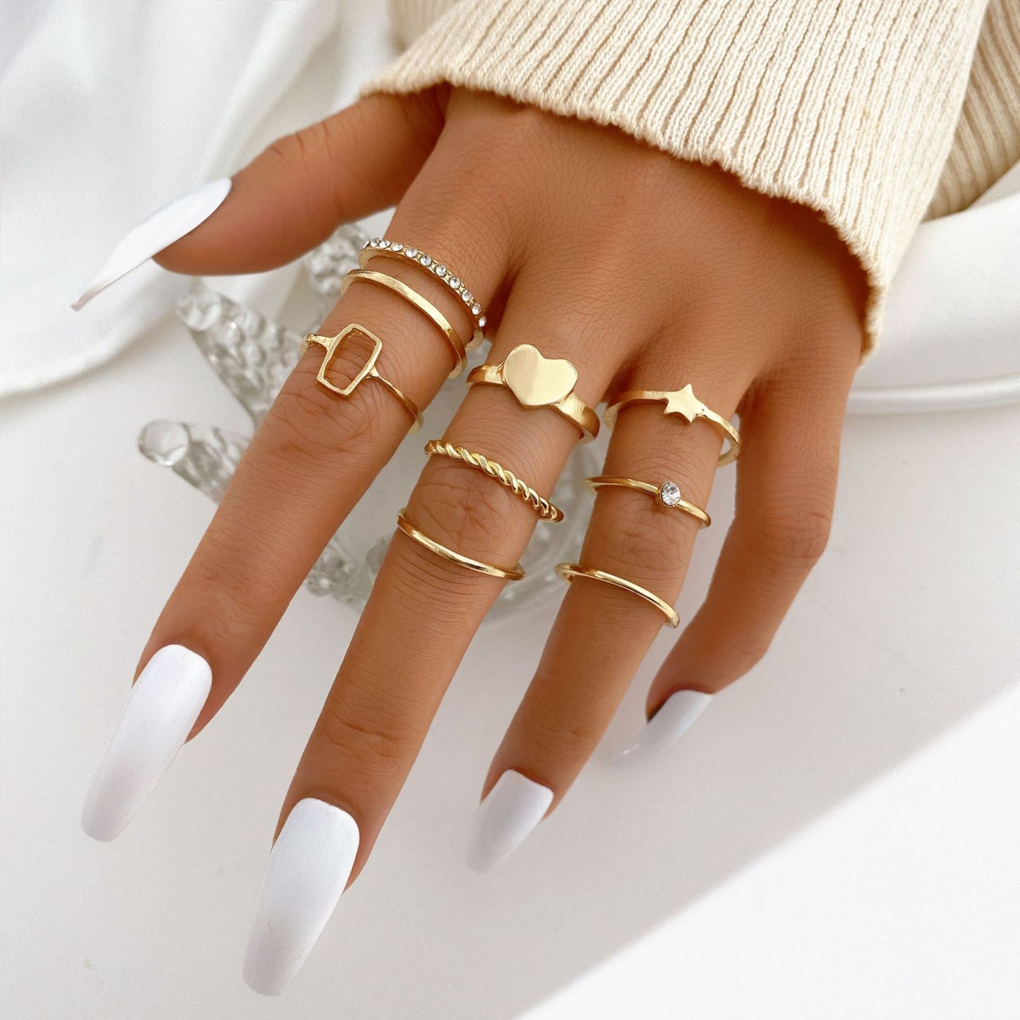 Pearl Female Niche Senior Knuckle Suit Rings