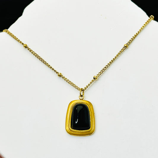 Women's Exaggerated Colorful Opal Design Fashion Titanium Steel Necklaces