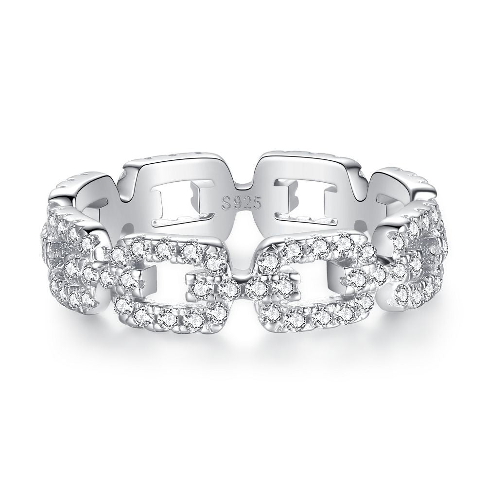 Women's & Men's Sterling Sier Diamond Stackable Zircon Full Rings