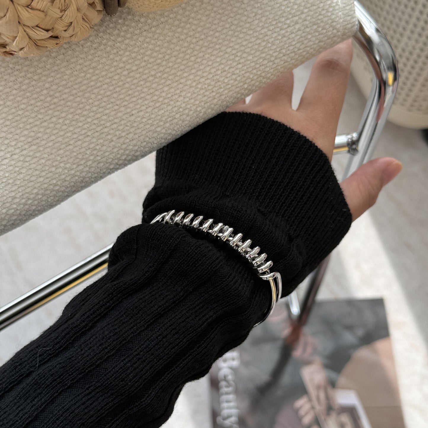 Women's Texture Collection Stylish Unique Temperament Twin Wear Rings