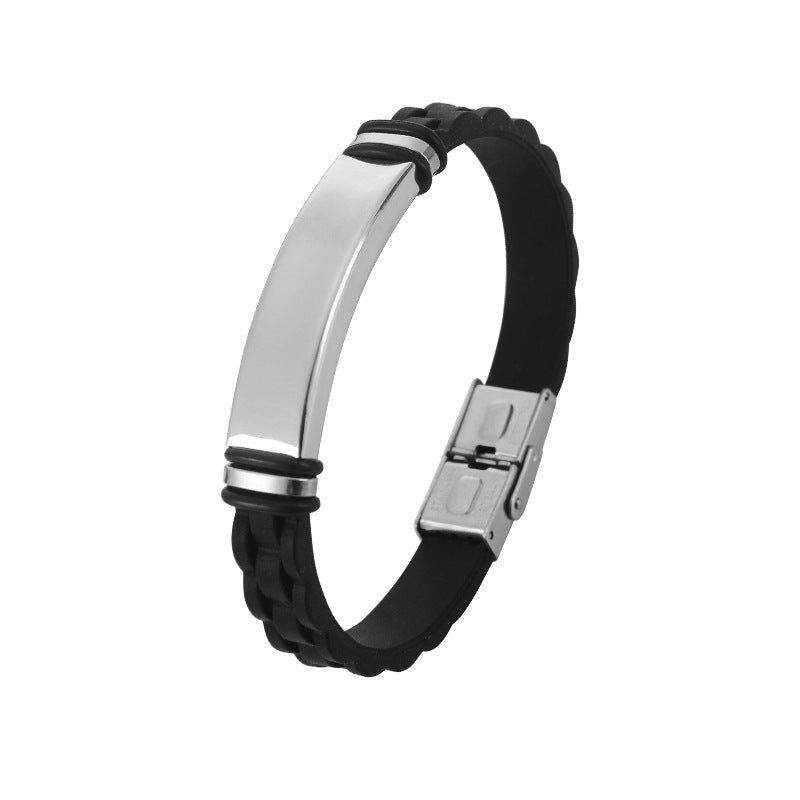 Men's Fashion Hip Hop Trendy Silicone Titanium Bracelets