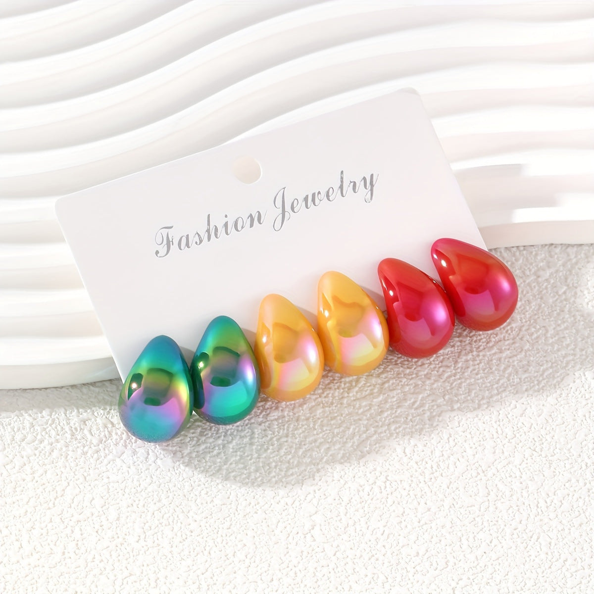 Women's Stylish Water Drop Trendy Unique Smooth Simple Exquisite Match Stud Earrings
