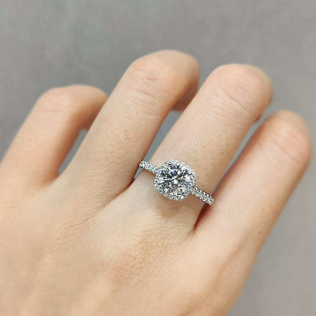 Cube Princess Square Bag Full Diamond Karat Wedding Ring