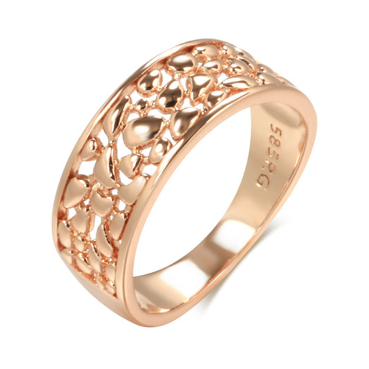 Women's Vintage Hollow Rose Gold Plated Carved Pattern Direct Ring