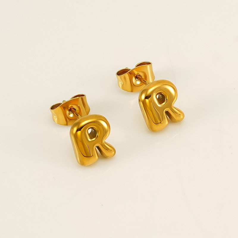 Women's Elegant Titanium Steel Stainless Gold-plated Mini Earrings