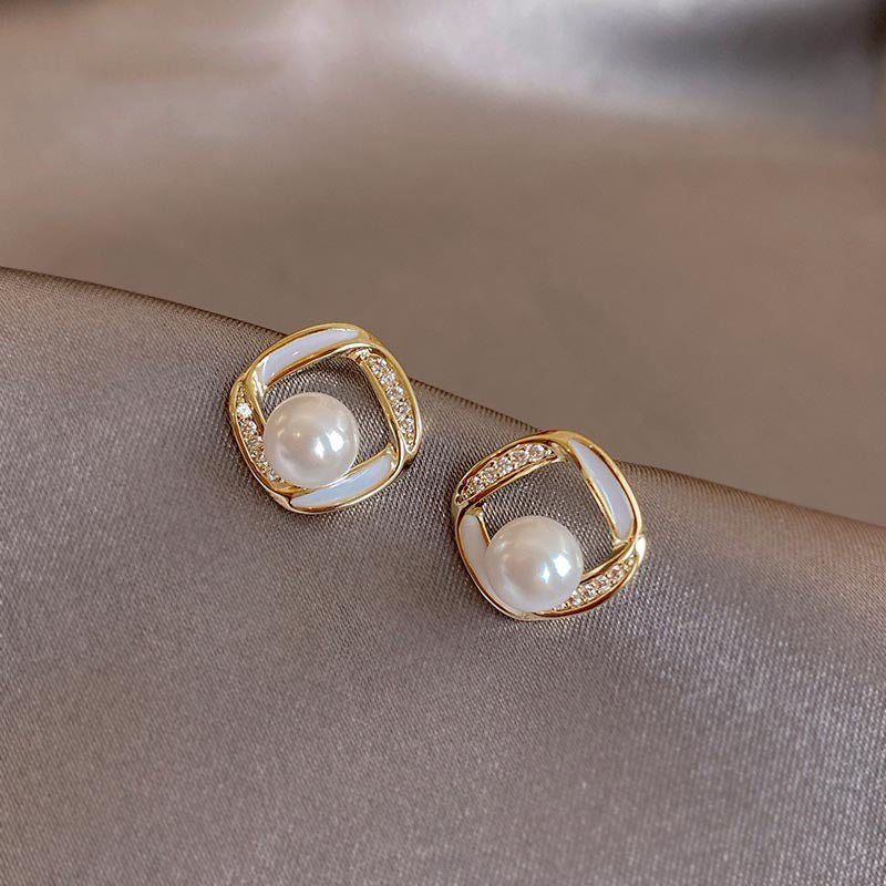 Pearl For Light Luxury Temperament High-grade Earrings