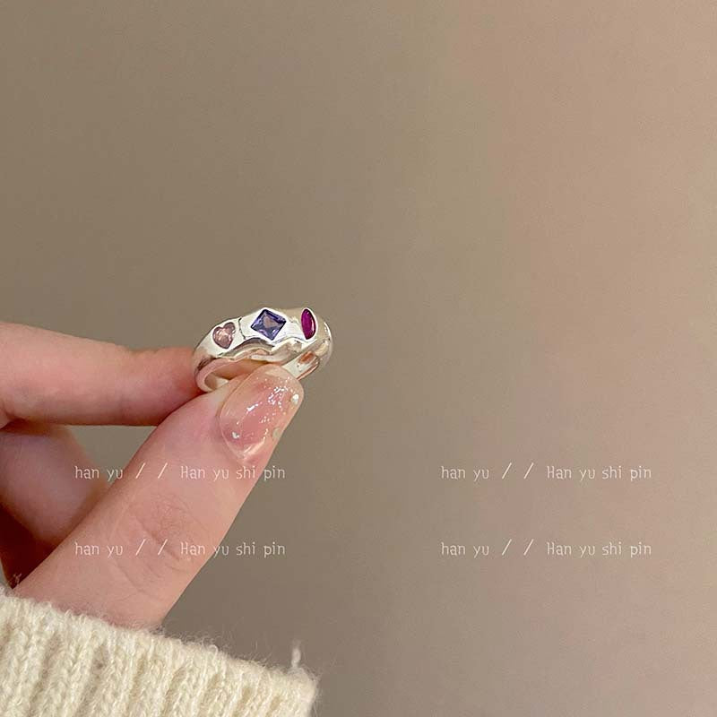 Vintage Court Style Flowers Opal Female Niche Rings