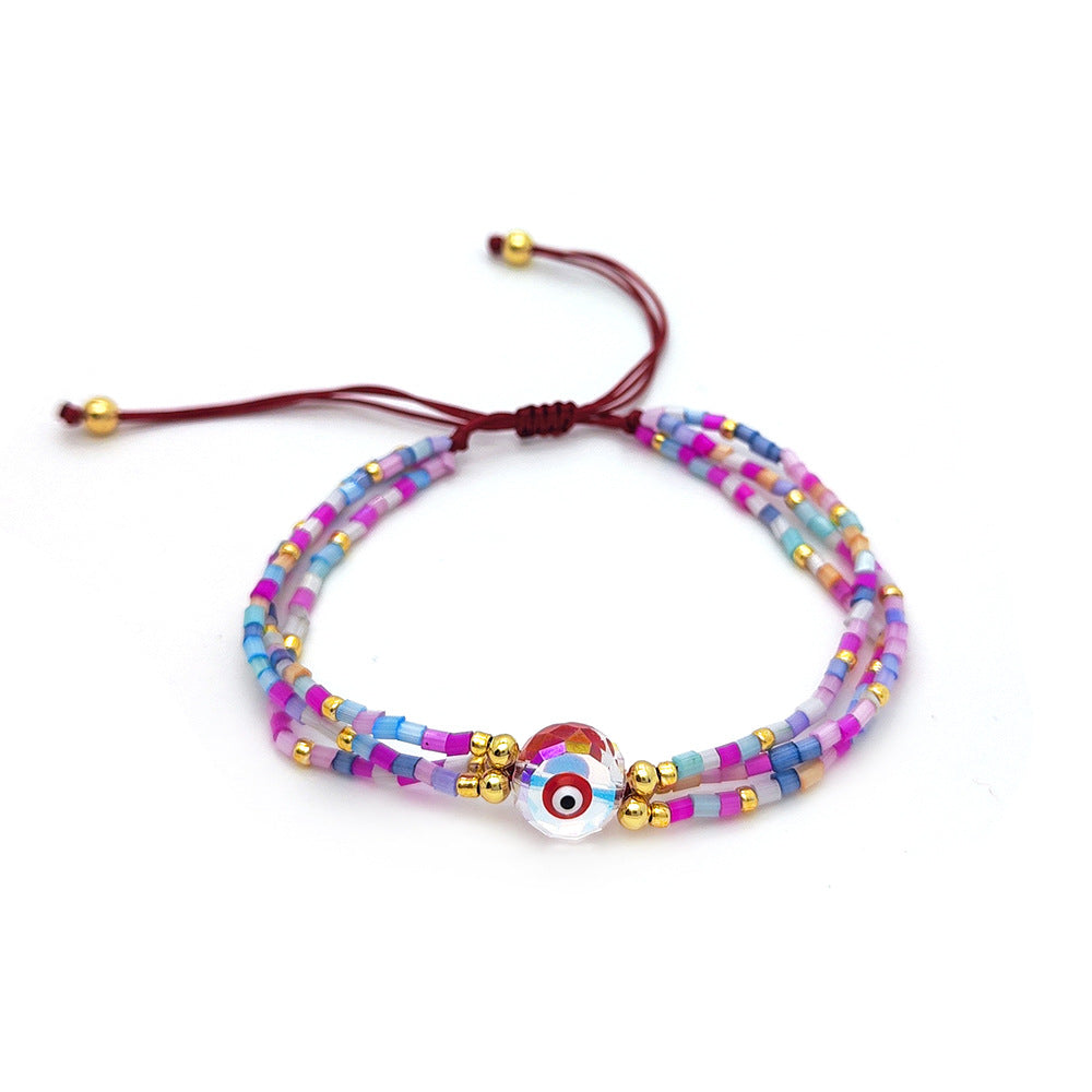 Twin Macaron Color Bead Beaded Weave Bracelets