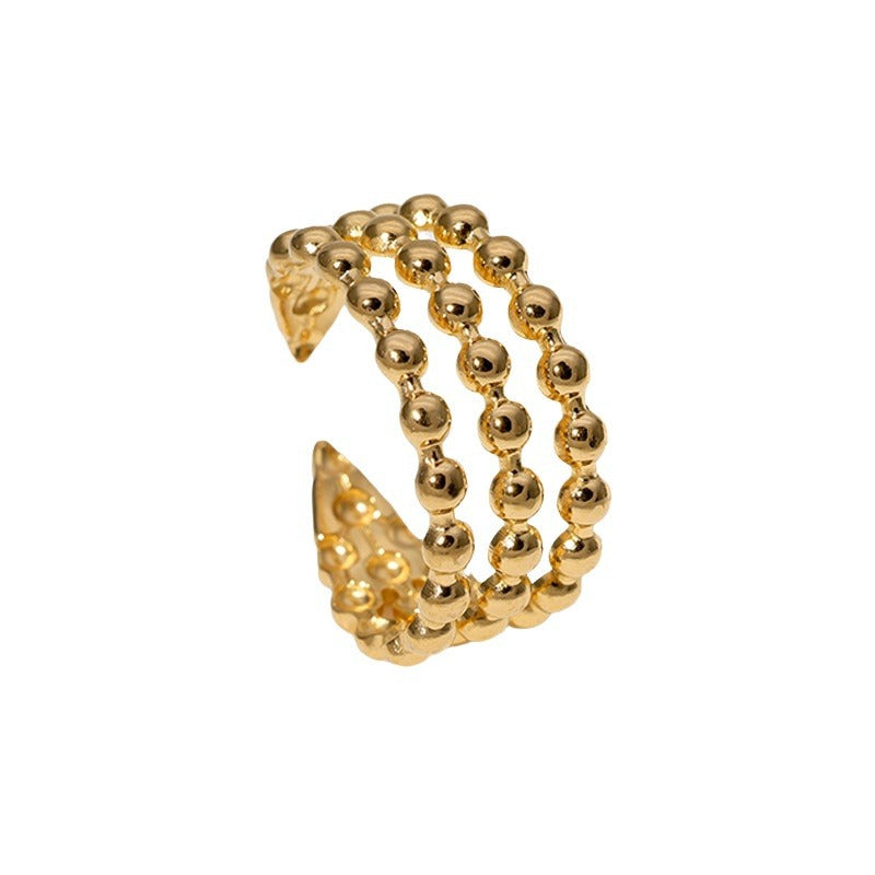 Stainless Steel Open Geometric Simple Temperament Light Rings