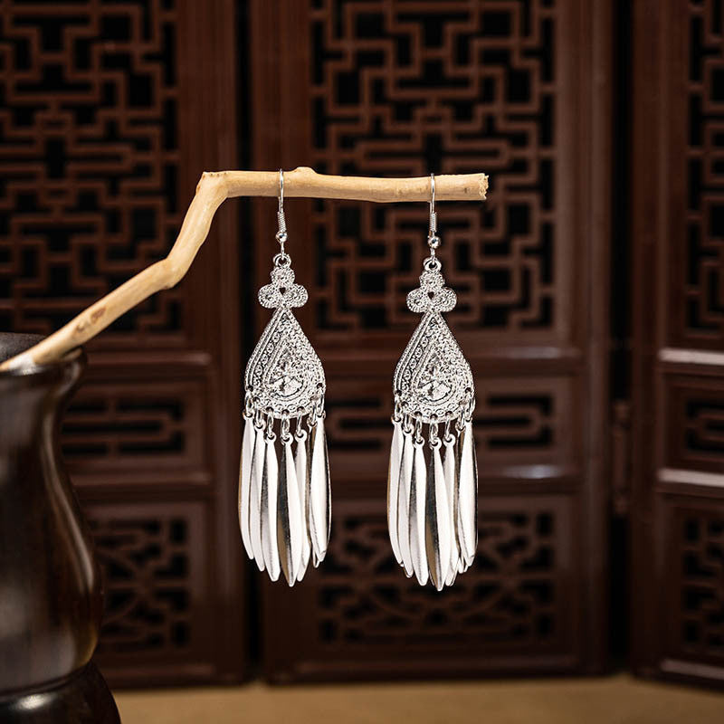 Imitation Miao Sier Ethnic Style Peacock Earrings