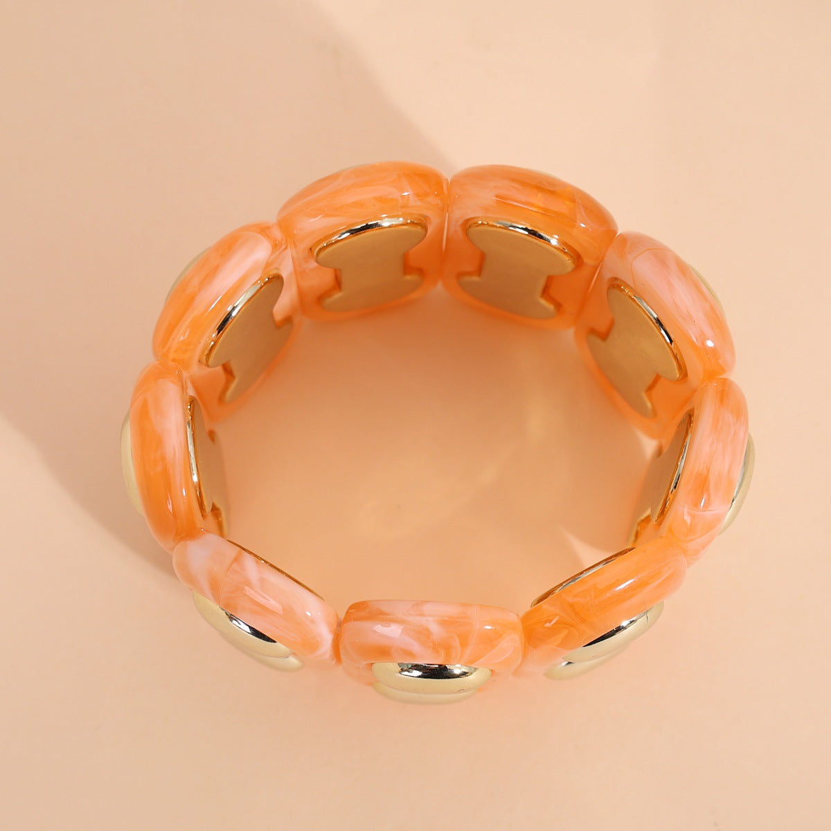 Fashion Acrylic Beaded Colorful Geometric Stitching Design Bracelets