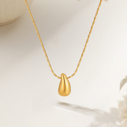 Fashion Korean Style Niche Water Drop Female Simple Personality Gold-plated Necklaces