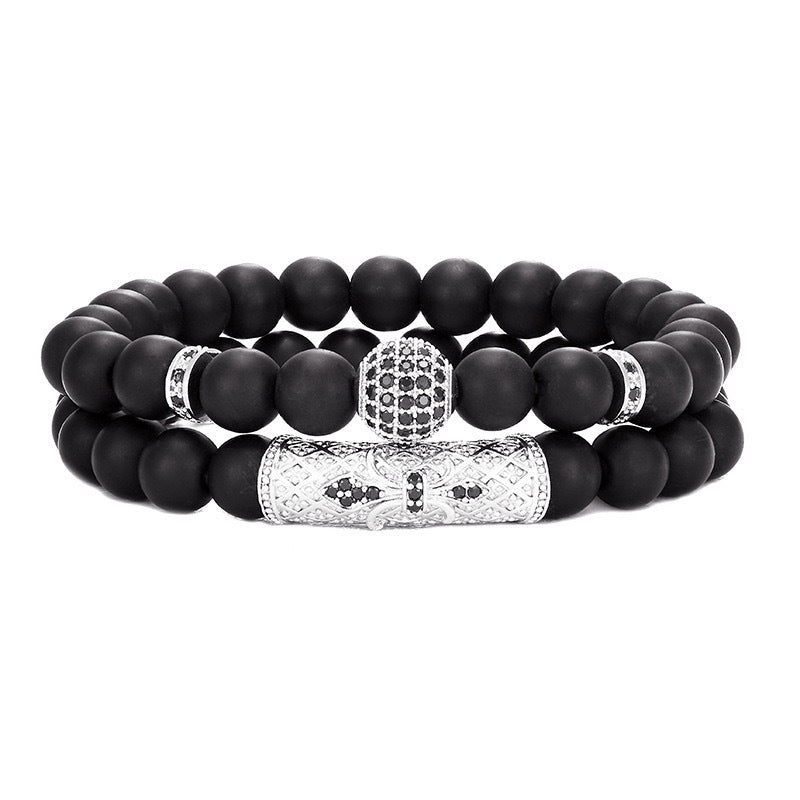 Men's Micro Inlay Ball Elbow With Diamond Bracelets