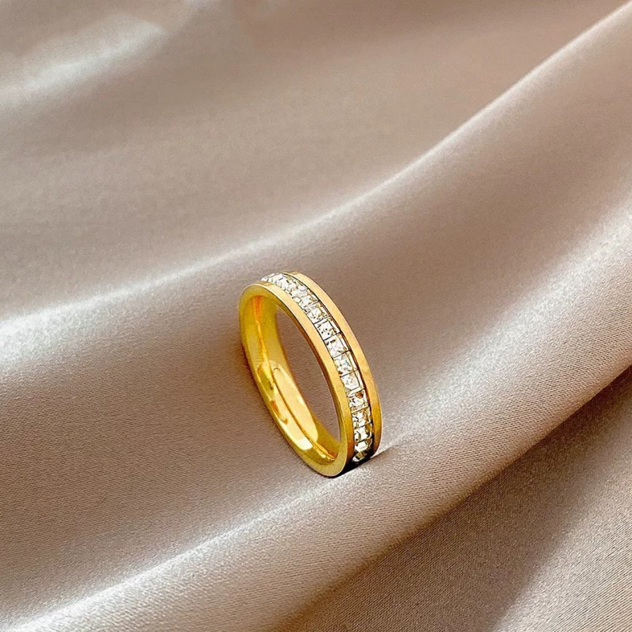 Steel Female Single Double Row Diamond Full Rings