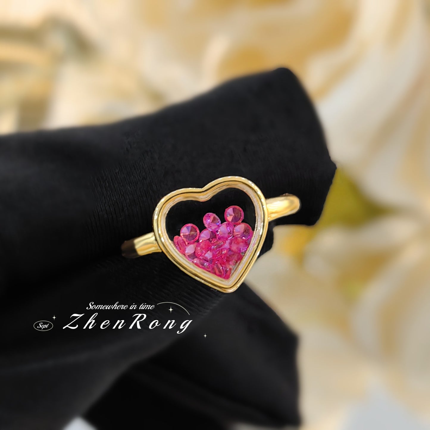 Women's Light Luxury Minority Design Hourglass Red Rings