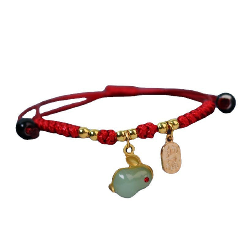 Style Imitation Jade Zodiac Blessing Card Bracelets