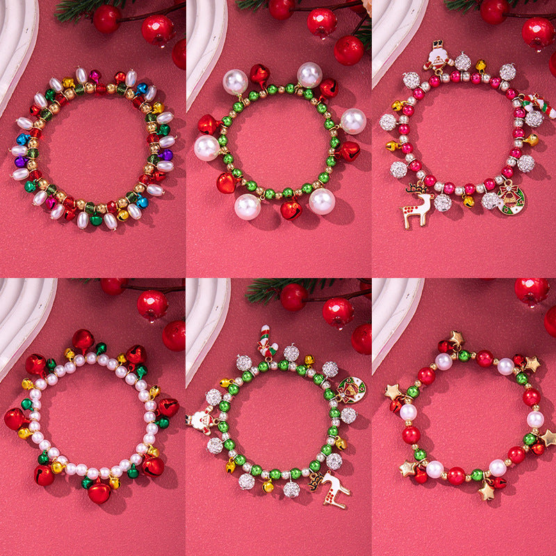 Christmas Bell Snowflake Elk Tree Festive Bracelets