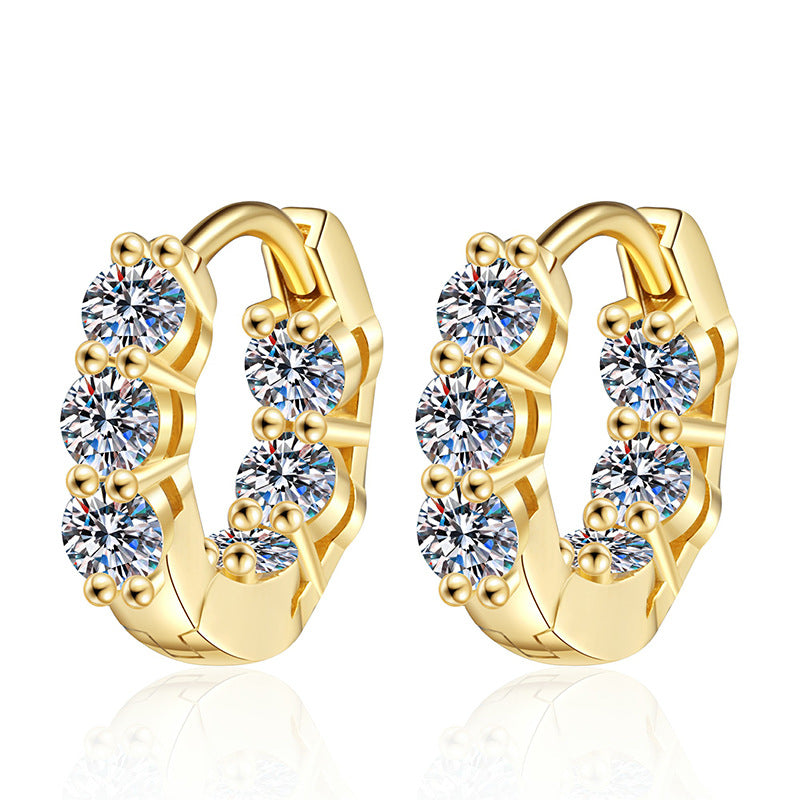 Women's For Moissanite Eardrops Carat Color Earrings