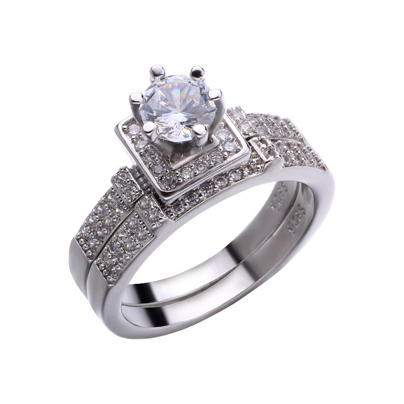 Artificial Zircon Eight Hearts Arrows Female Rings