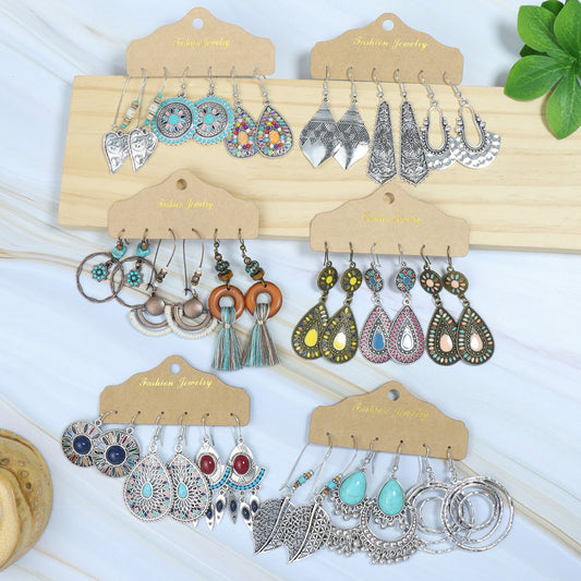 Women's Bead Elegant Bohemian Vintage Alloy Long Earrings