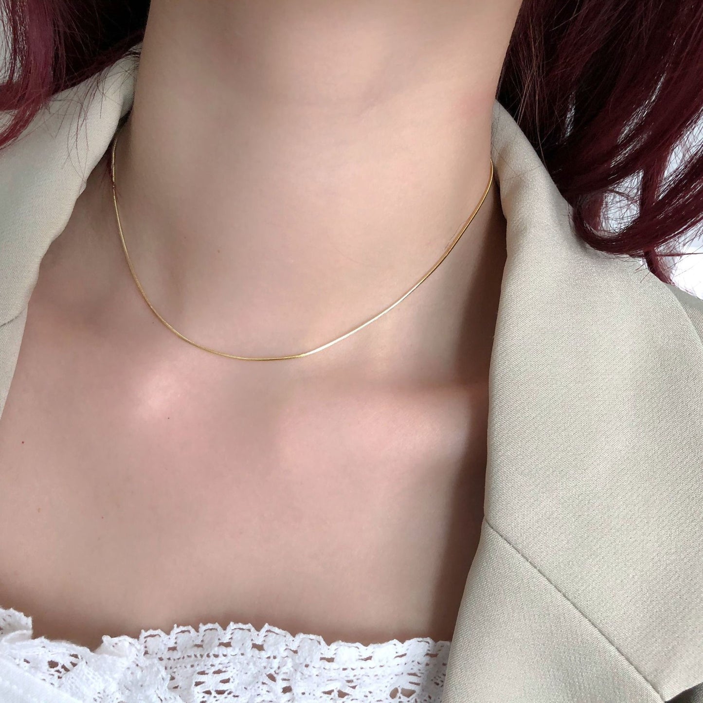 Snake Bone Female Vacuum Electroplating Furnace Necklaces