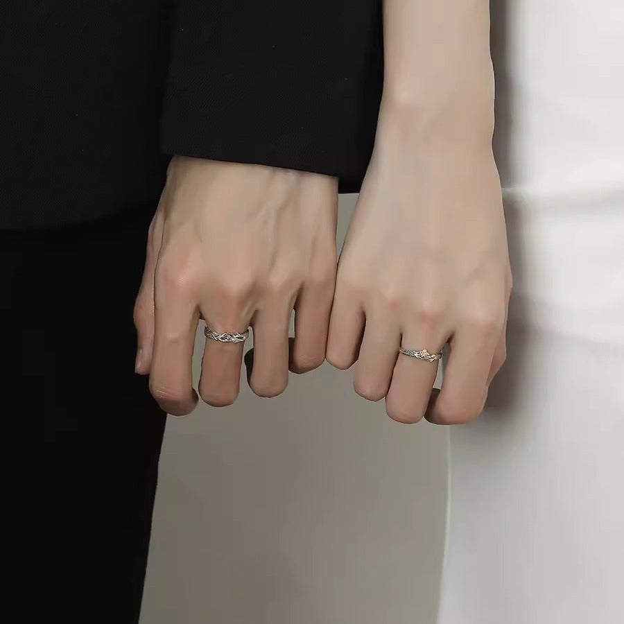 Sterling Sier Pair Female Male Niche Rings