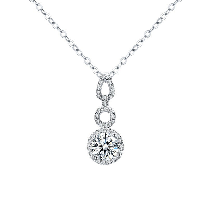 Imitation Moissanite Female White Gold Plated Pendants