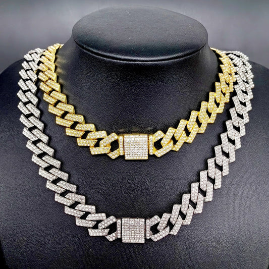 Link Chain Diamond Flip Full Hip Necklaces