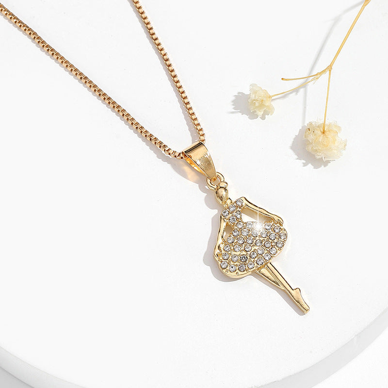 Comfortable Rhinestone Glass Pearl Ballet Cute Pendants