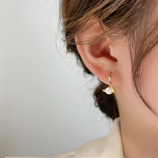 Pearl Ear Clip Elegant High-grade Beads Light Earrings