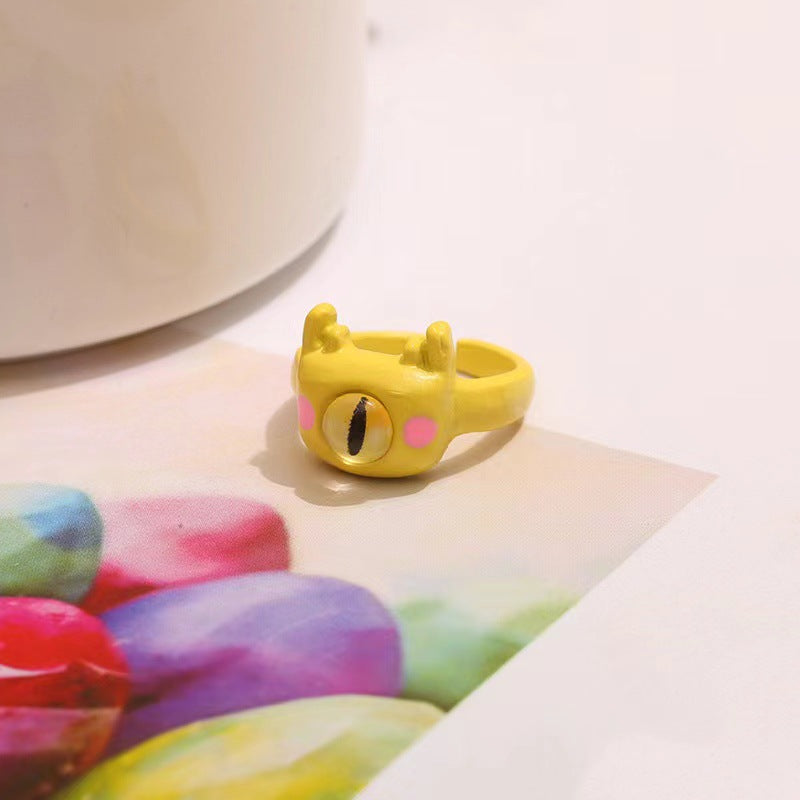 Little Monster Dopamine Couple Girlfriends Gift Rings