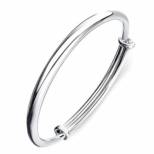 Women's Belly Glossy Concubine Versatile Simple Push-pull Sier Korean Bracelet