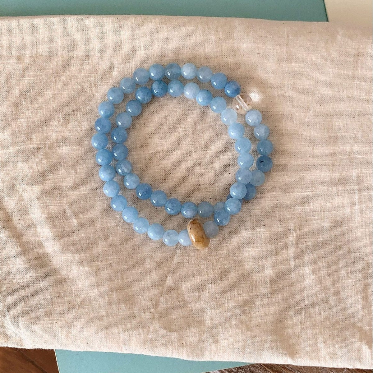 Style Natural Stone Beads Double Layer Twin Bracelets