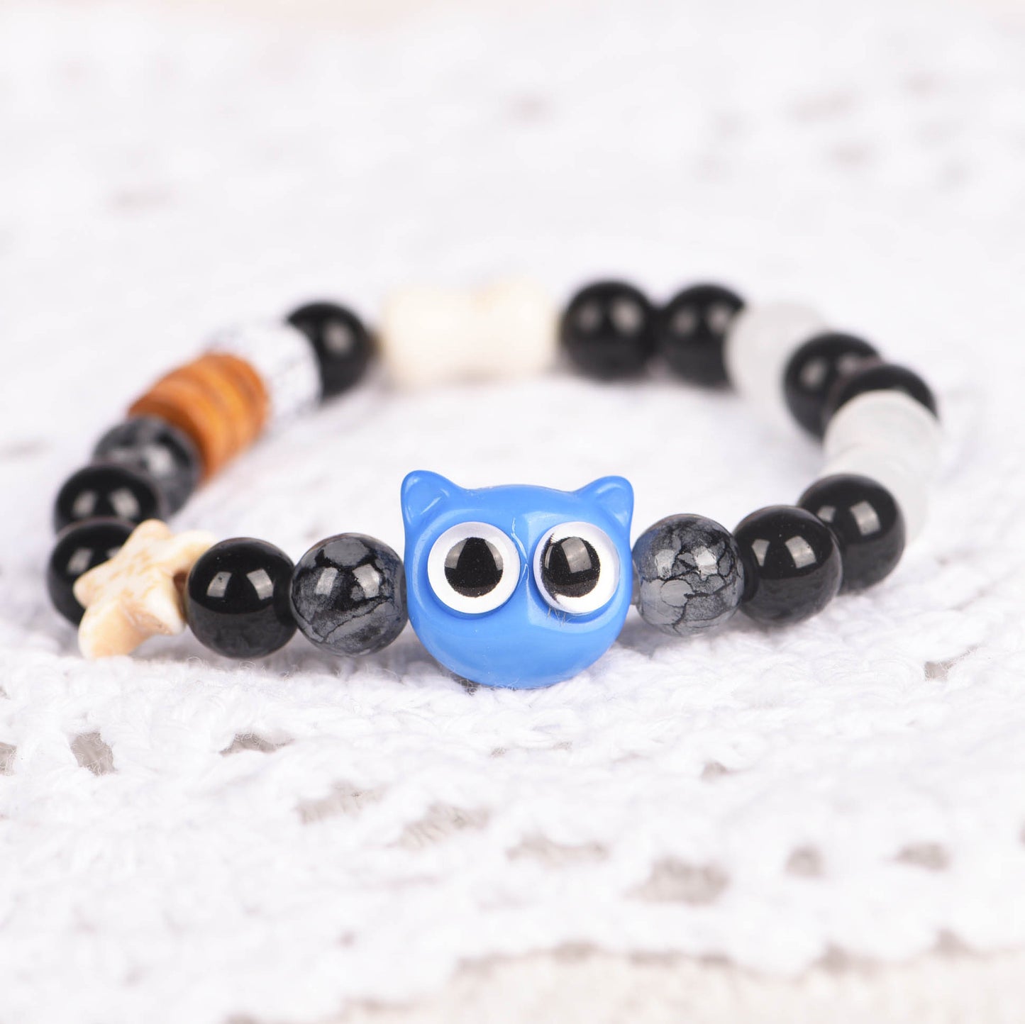 Cat Beaded Cute Elastic String Ceramic Bracelets