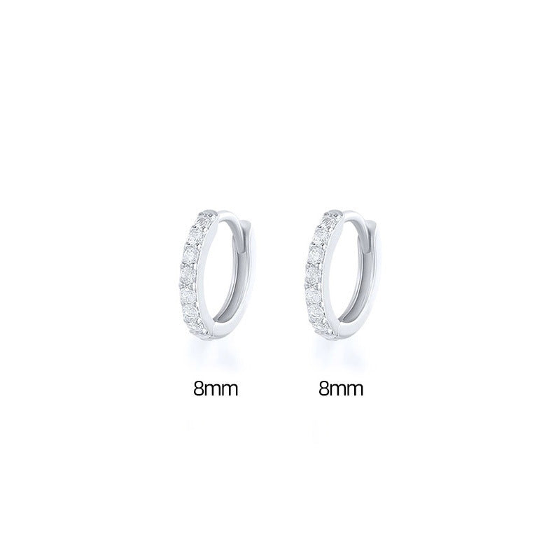 Women's Korean Style Simple Gang Drill Zircon Fresh Earrings