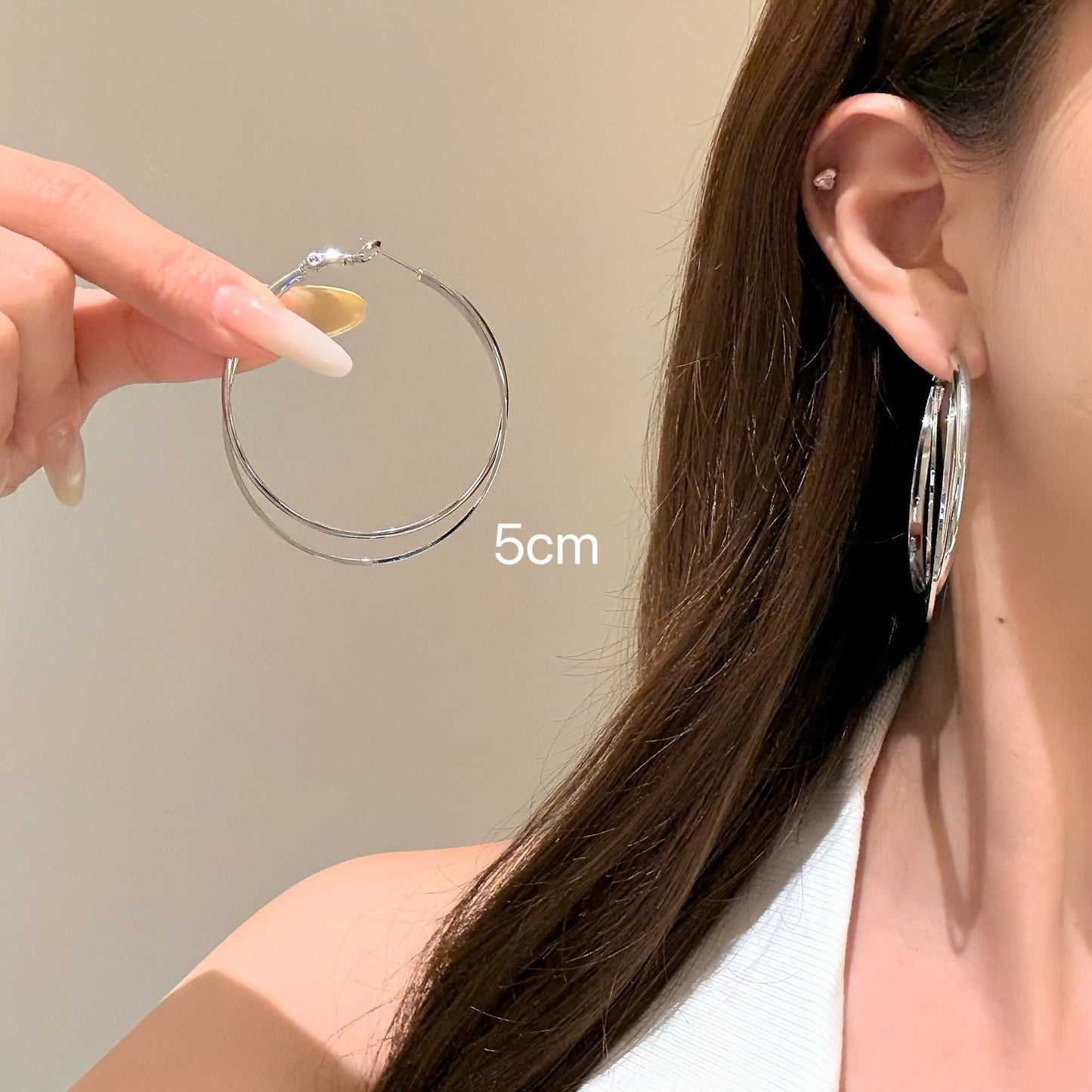 Women's Simple High-grade Big Circle Ear Exaggerating Rings
