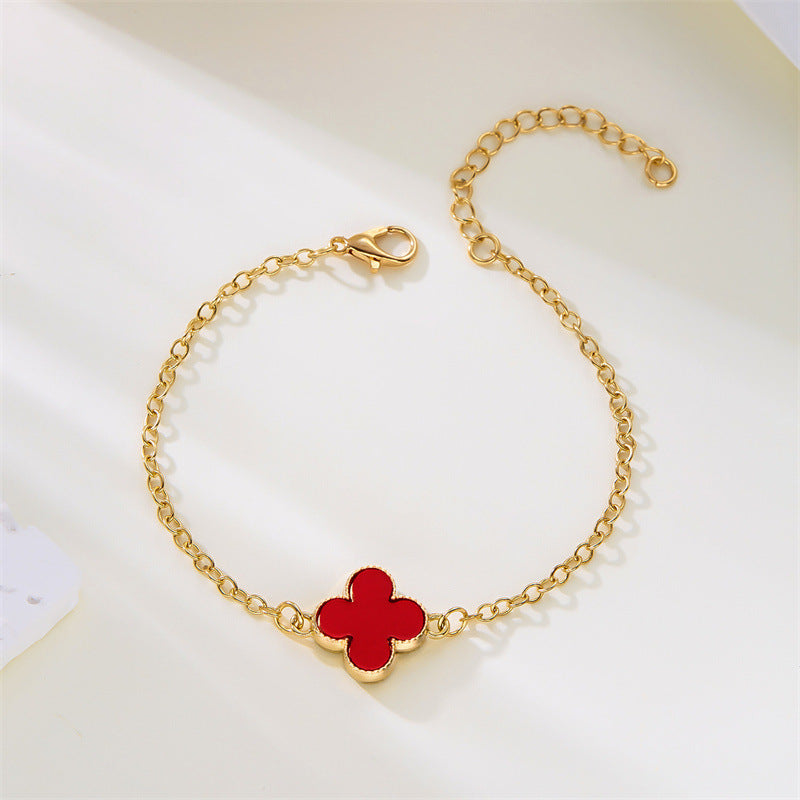 Four-leaf Clover Gold-plated Double-sided Fritillary Lucky Bracelets