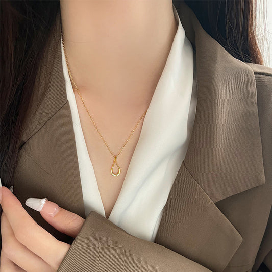 Women's Luxury Minority Design Korean Style Hollow Raindrop Necklaces